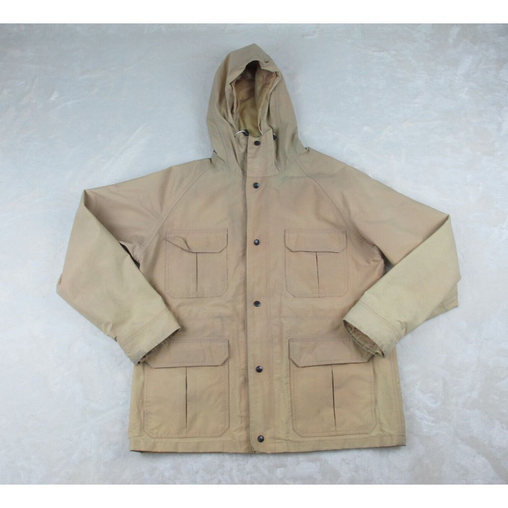 VINTAGE Cabela's Jacket Mens Extra Large Brown Workwear Hooded Gore Tex Coat*‎